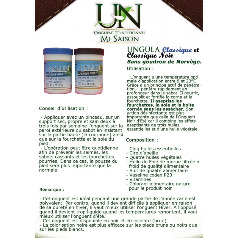 Ungula Classique Onguent Brun traditionnel